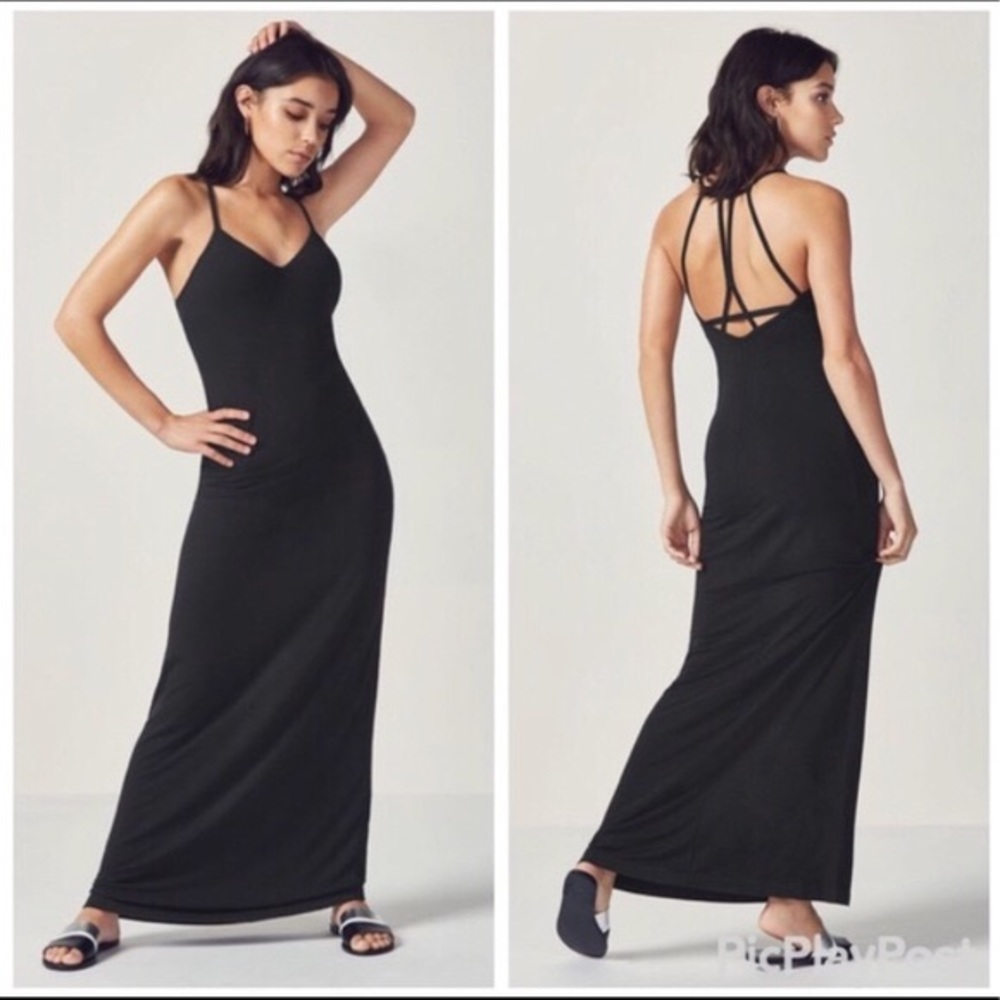 Fabletics Black Evelyn Maxi Dress NWT!